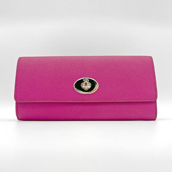 Coach Handbags - COACH Embossed Textured/Crossgrain Leather Slim Envelope Wallet F52345 (Fuchsia)